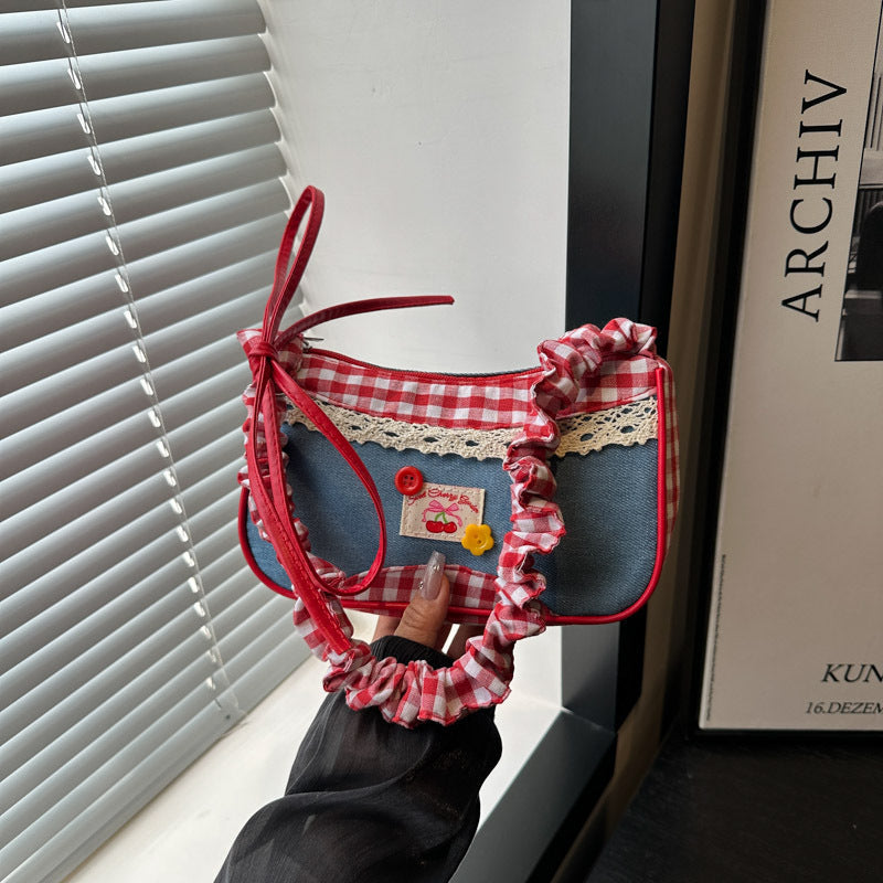 Retro Gingham Mini Crossbody Bag LoungeYard — product view 6