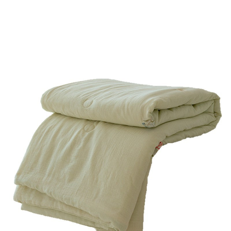 Light cotton gauze bedding set with fine floral embroidery and ruffle trim — product view 4