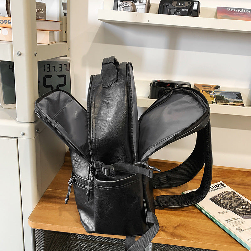 Vintage Leather Travel Backpack LoungeYard — product view 1