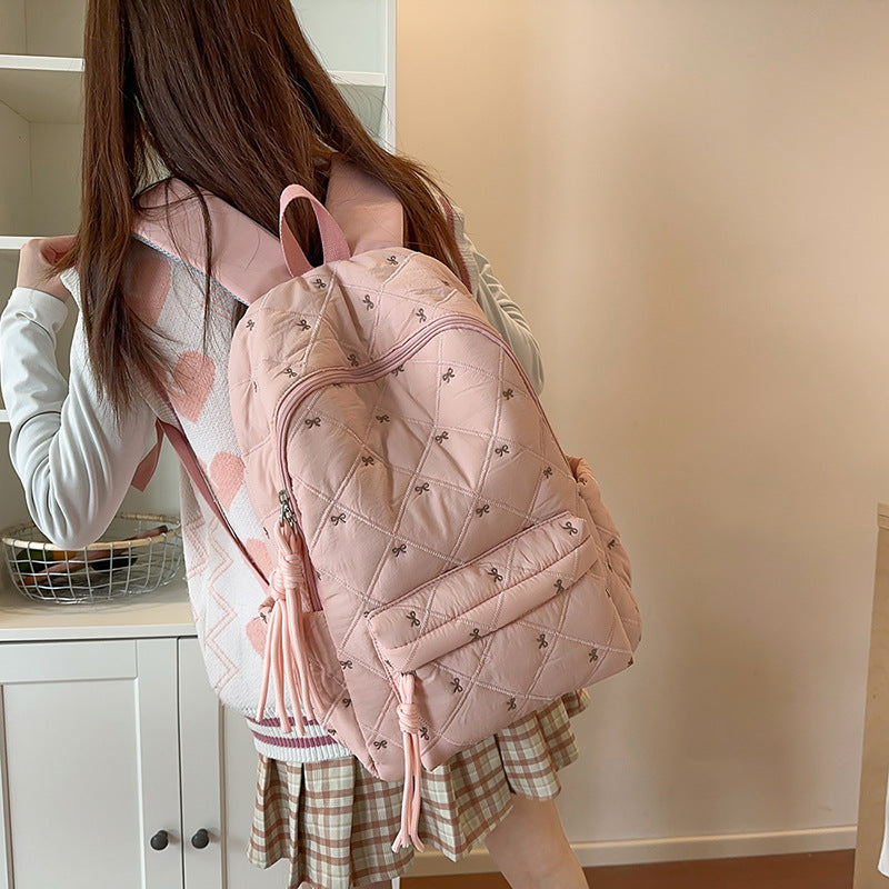 Quilted Stylish Everyday Backpack LoungeYard — product view 1