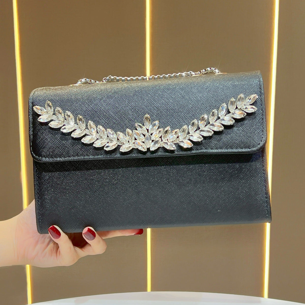 Crystal-Embellished Evening Bag — product view 1