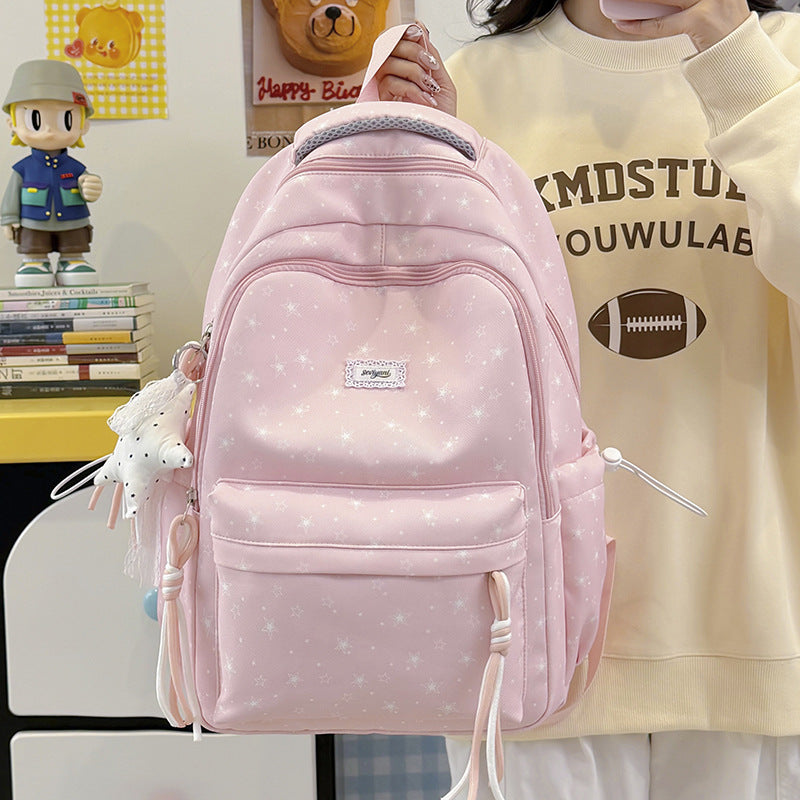 Fun Star-Embellished Student Backpack LoungeYard — product view 1