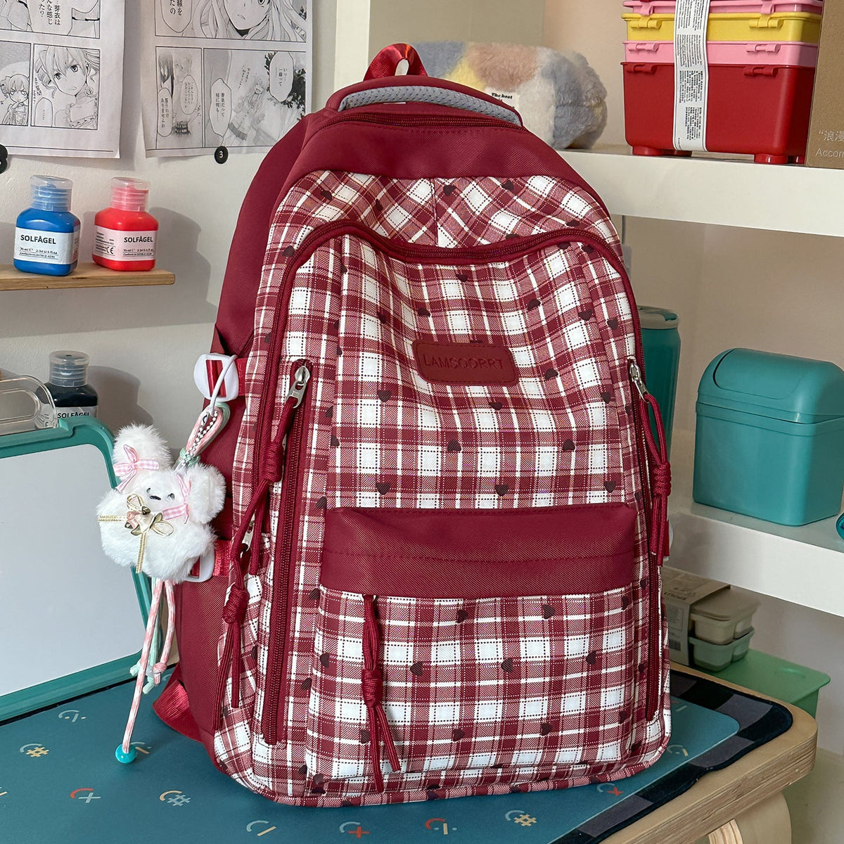 Multi-Functional Checkered Backpack LoungeYard — product view 7