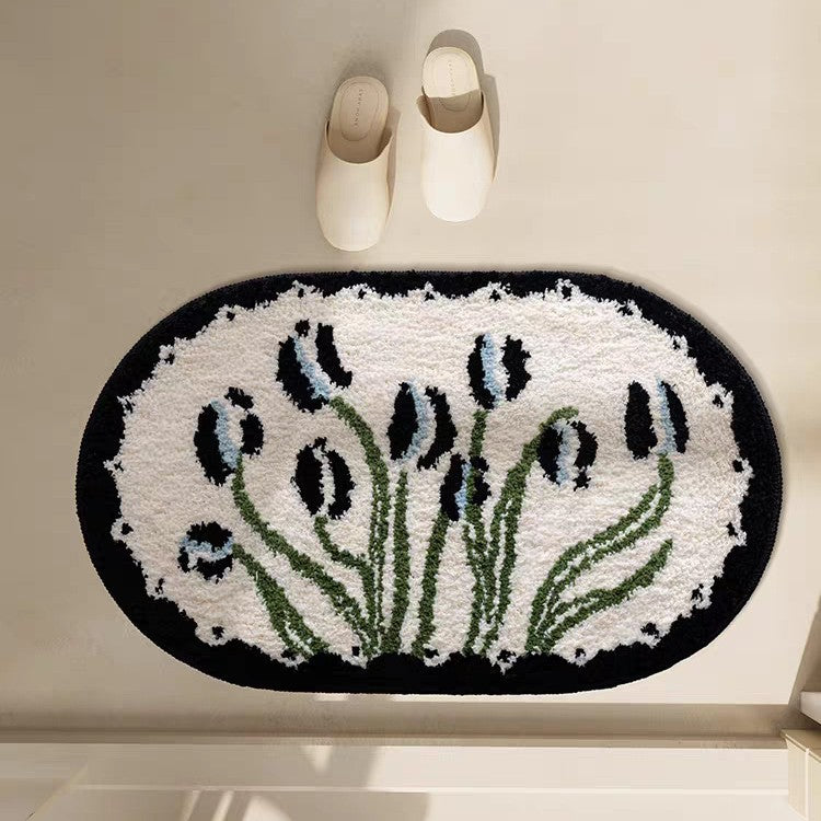 Floral Patterned Bath Mat Bowlift — product view 7