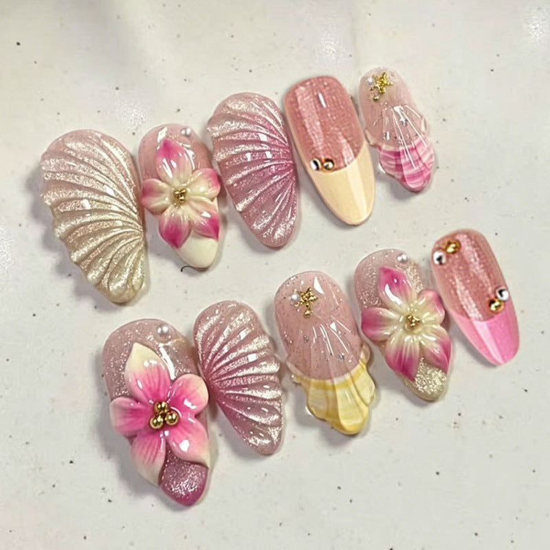 Floral 3D Press-On Nail Art Set — product view 1