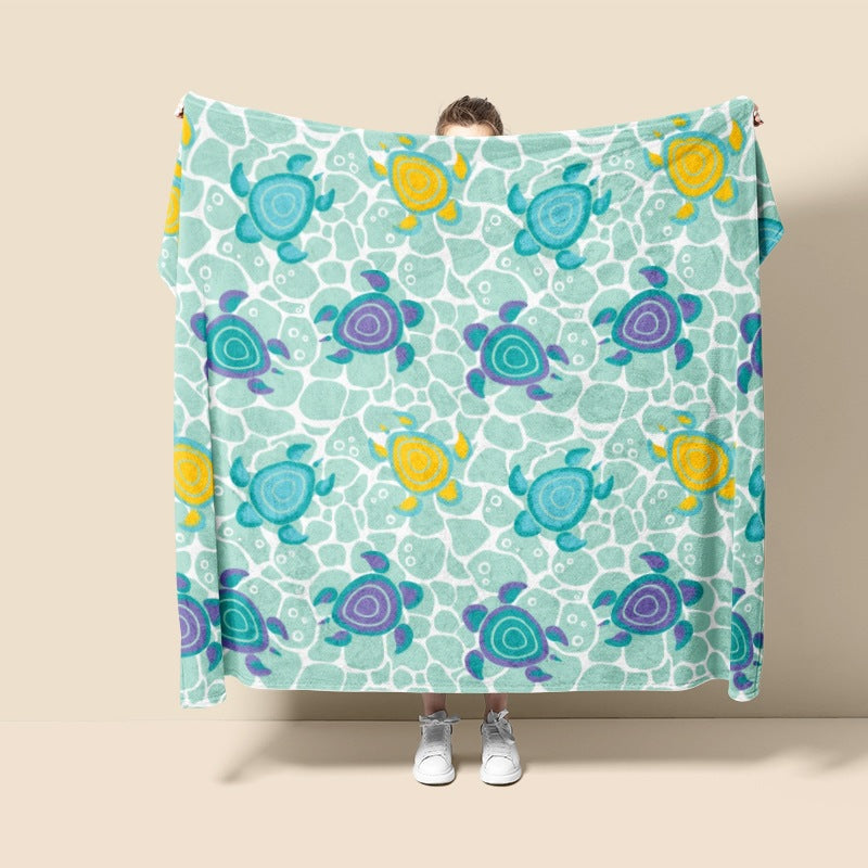 Plush Turtle-Themed Throw Blanket — product view 3