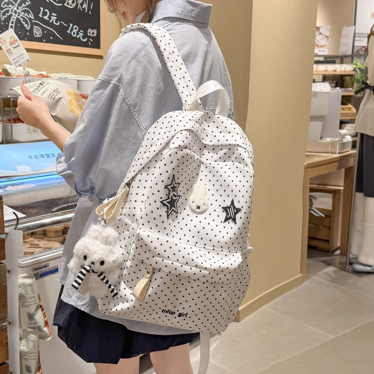 Fun-Themed Polka Dot Backpack LoungeYard — product view 3