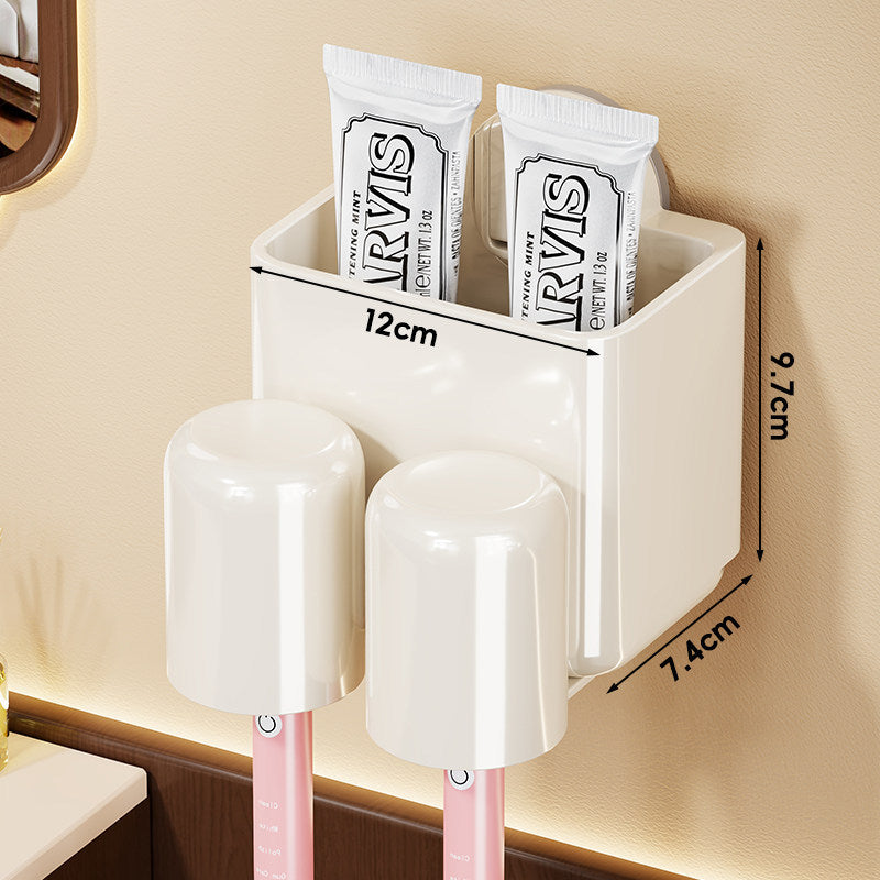 Wall-Mounted Toothbrush and Toothpaste Organizer — product view 3