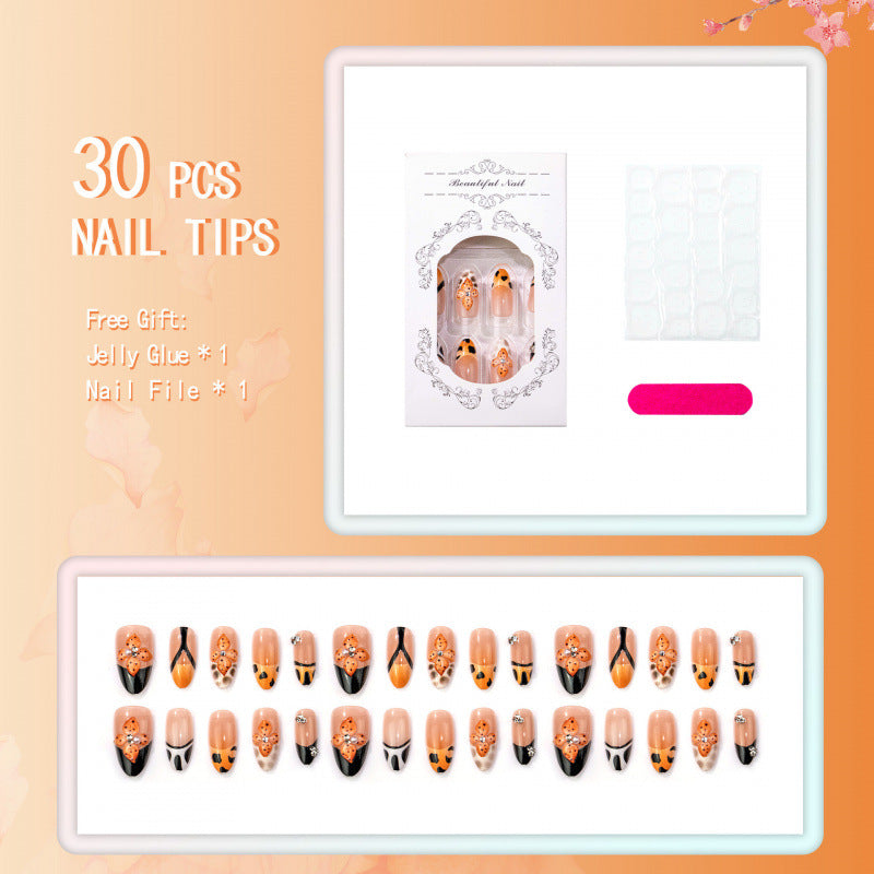 Decorative Floral Acrylic Press-On Nail Set — product view 3
