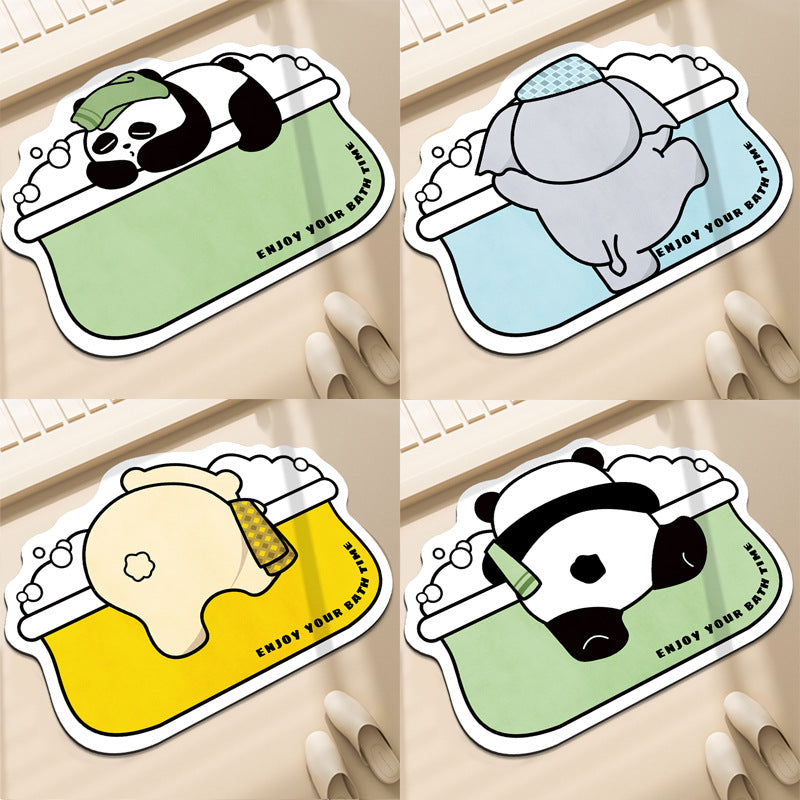 Cartoon Cat-Themed Bath Mat — product view 2