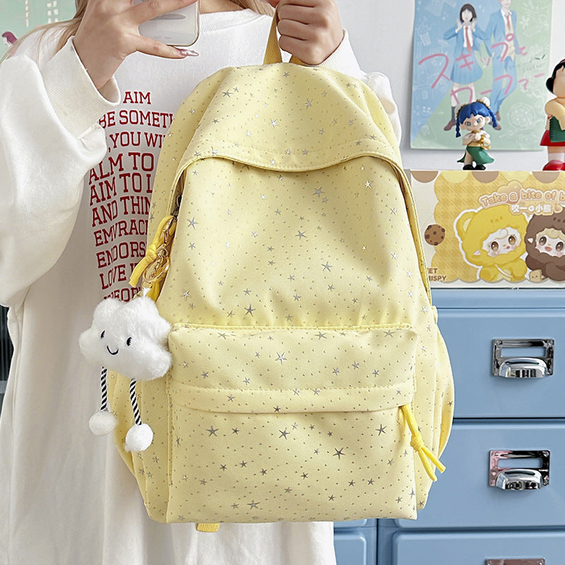Fashionable backpack with sparkling star motif LoungeYard — product view 4