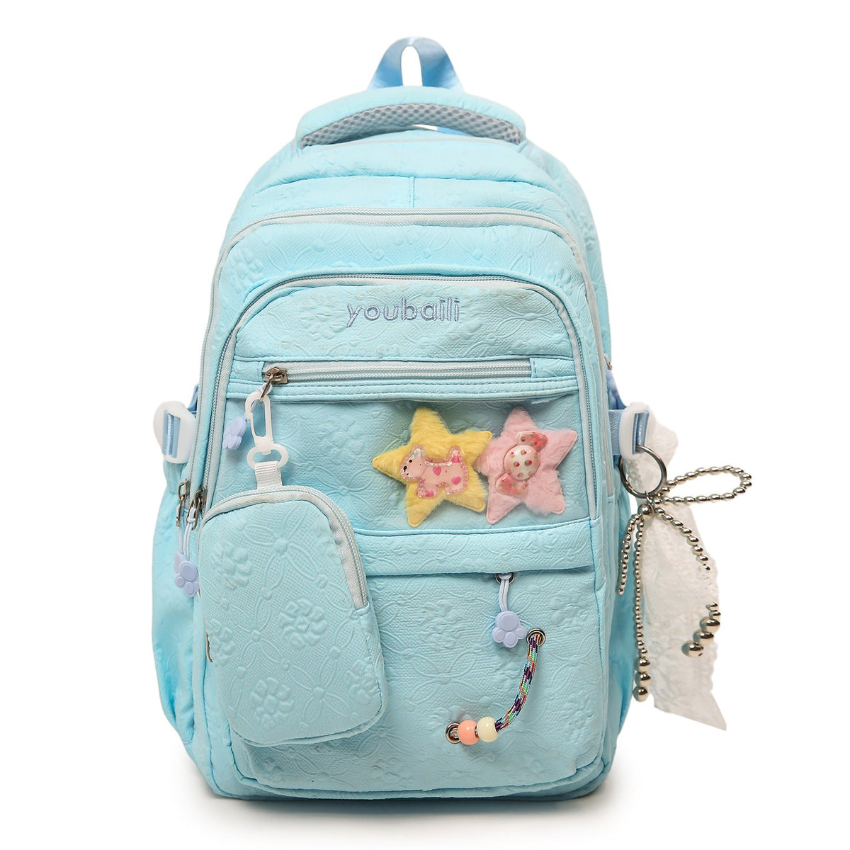 Decorative Floral-Embossed Backpack LoungeYard — product view 5