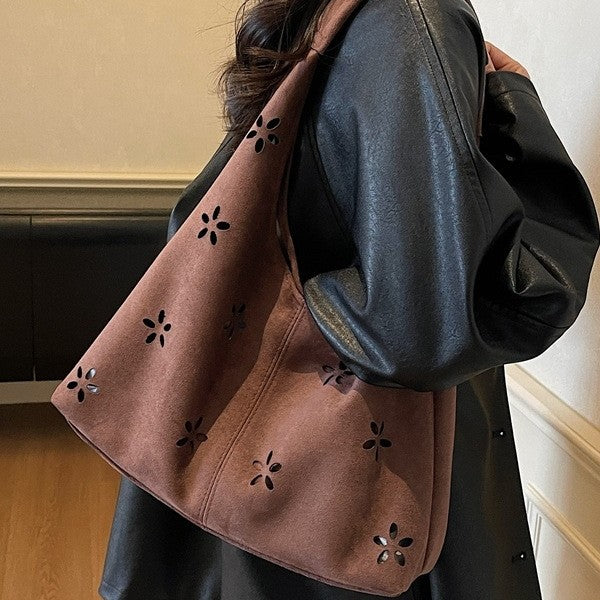 Floral Cut-Out Slouchy Tote LoungeYard — product view 2