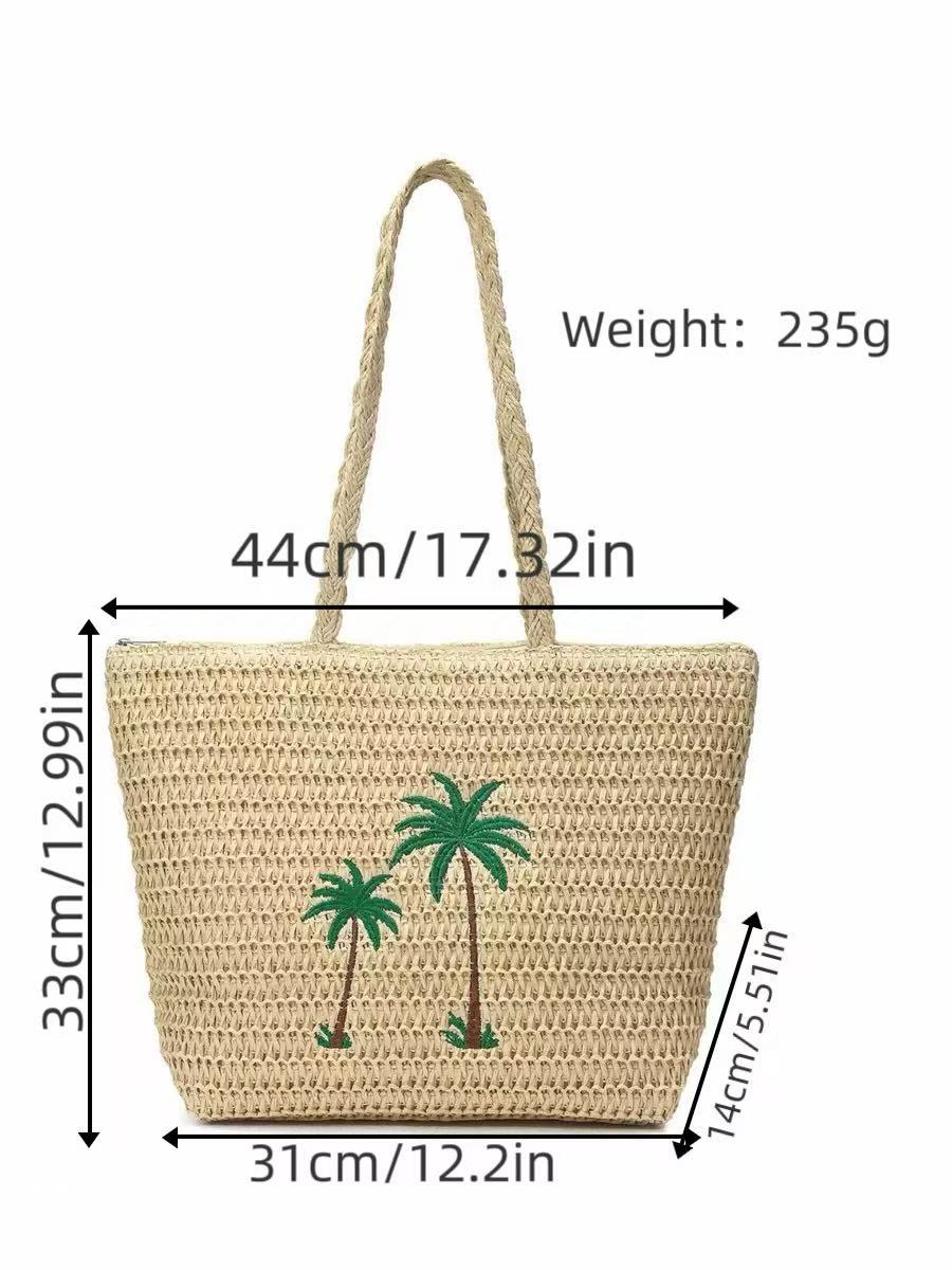 Beach bag with handcrafted palm pattern LoungeYard — product view 6