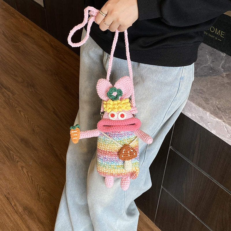 Cute Character Crochet Mini Backpack — product view 3