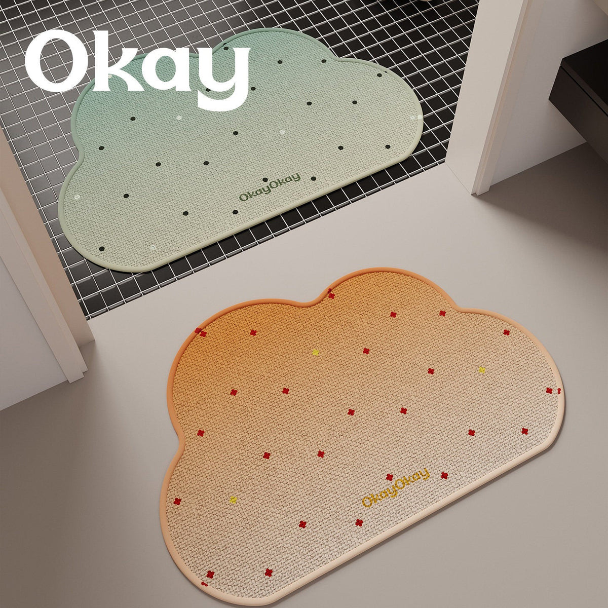 Cloud-Shaped Plush Microfiber Absorbent Non-Slip Bath and Entry Rug — product view 1