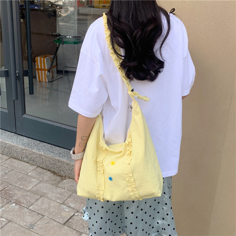 Ruffled Handmade Shoulder Bag — product view 3