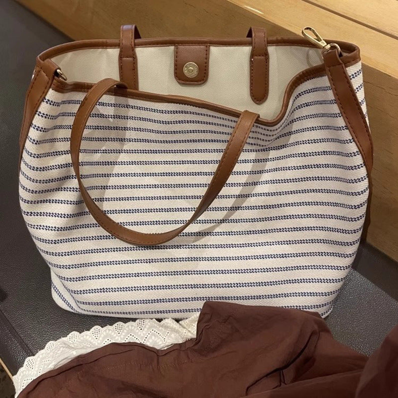 Striped Canvas Tote Bag LoungeYard — product view 4