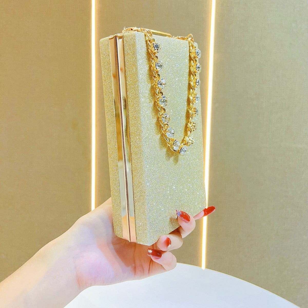 Elegant Crystal-Accented Evening Clutch — product view 2