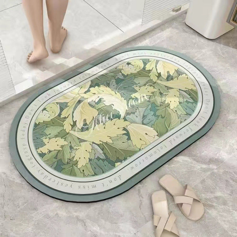 Plush Floral Bath Mat Bowlift — product view 3