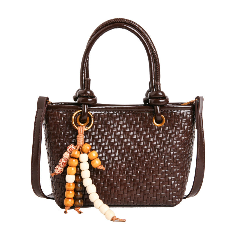 Woven Leather Mini Handbag — product view 5
