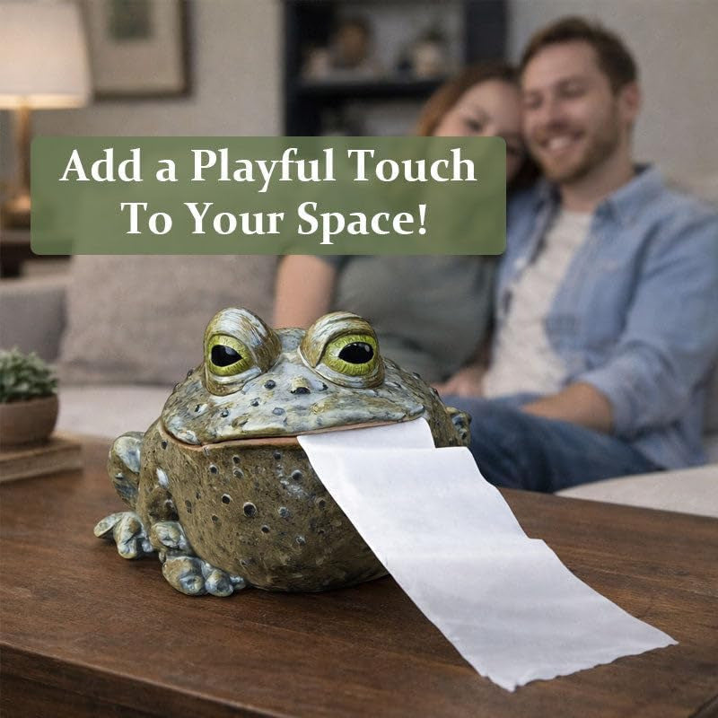 Decorative frog figure with toothbrush holder LoungeYard — product view 1