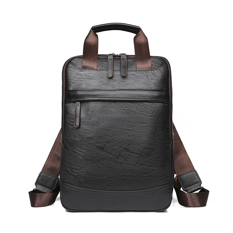 Sophisticated Leather Laptop Backpack LoungeYard — product view 3