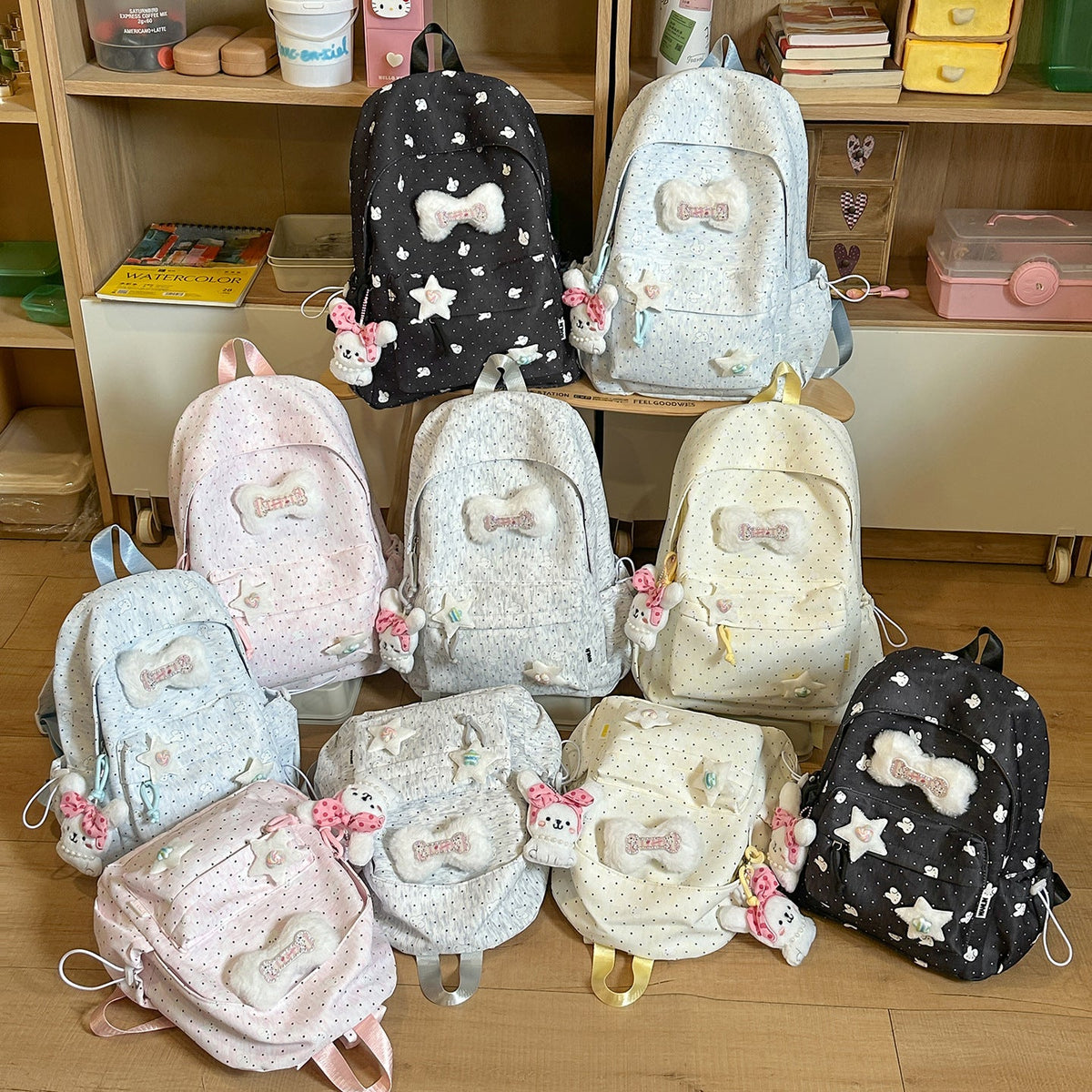 Lightweight Polka Dot Casual Backpack LoungeYard — product view 4