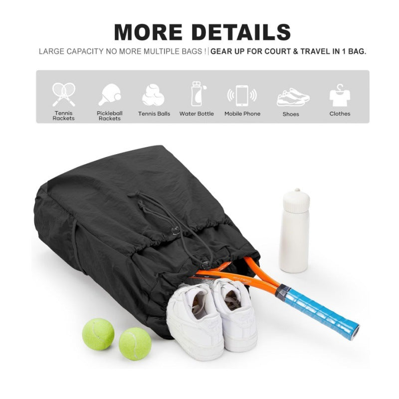 Tennis Racket Drawstring Backpack — product view 5