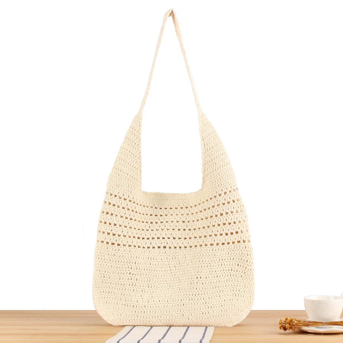 Macrame Shoulder Bag with High Wearing Comfort LoungeYard — product view 5
