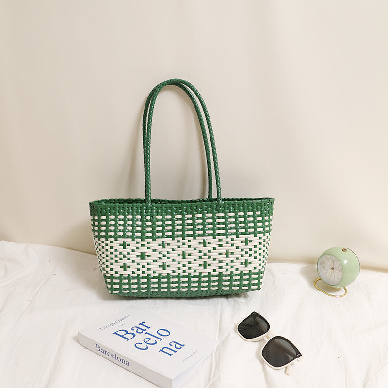 Braided tote bag with modern accents LoungeYard — product view 3
