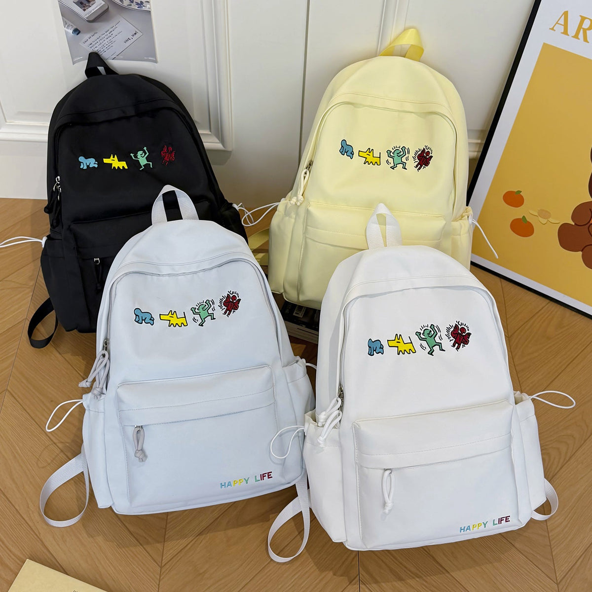 Artistic Embroidered Casual Backpack LoungeYard — product view 4