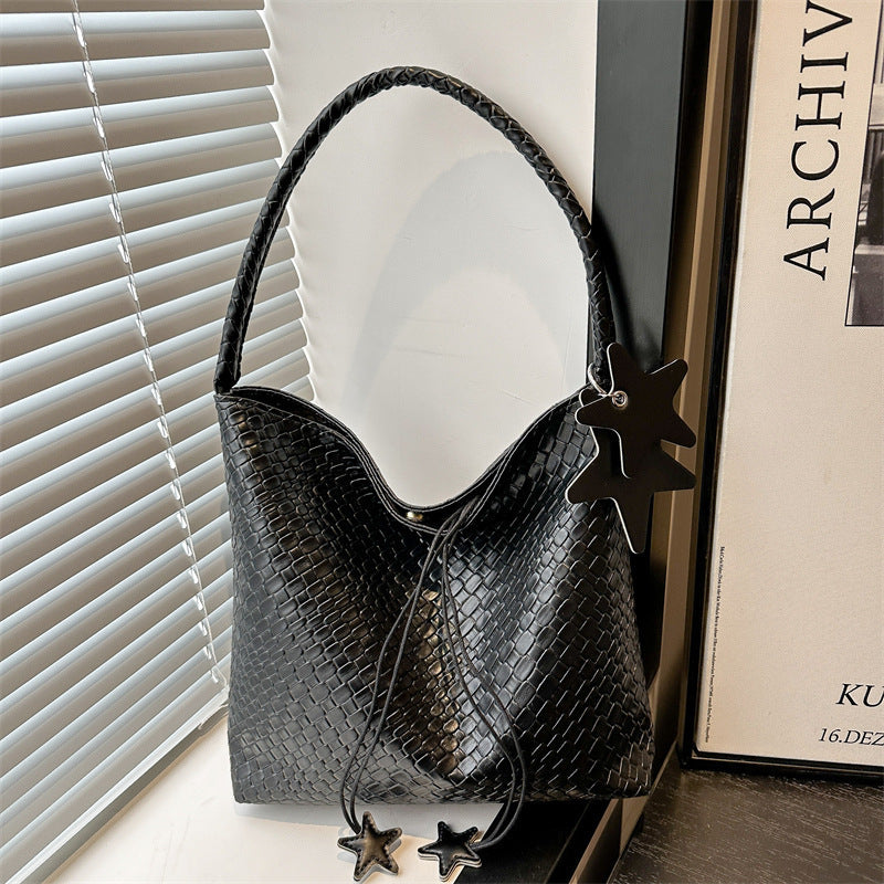 Textured Weave Handheld Shoulder Bag LoungeYard — product view 1