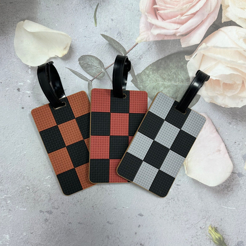 Checkerboard Pattern Luggage Tag LoungeYard — product view 4