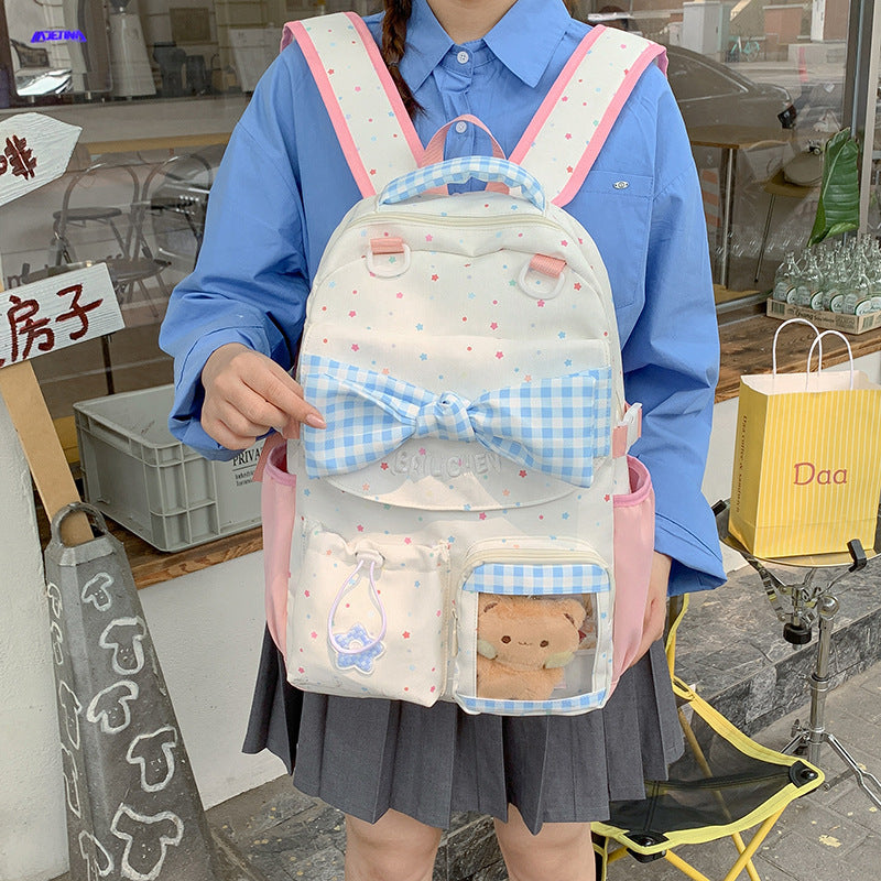 Cute Bow-Embellished School Backpack LoungeYard — product view 3