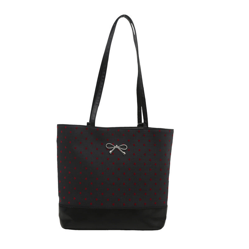 Heart-Embellished Canvas Tote Bag LoungeYard — product view 5