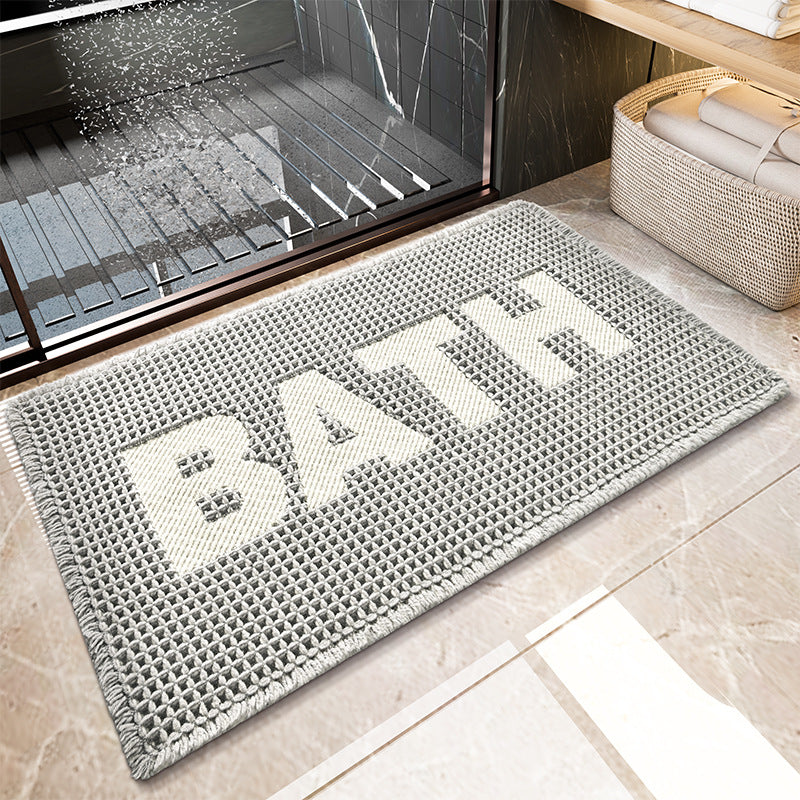 Decorative Bath Rug with Woven Texture Bowlift — product view 4