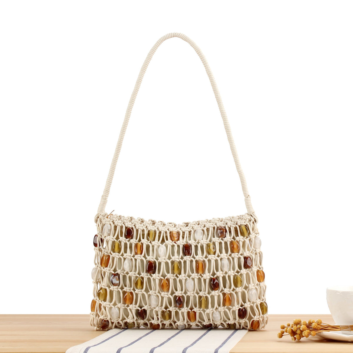 Handbag with Colorful Bead Pattern LoungeYard — product view 1