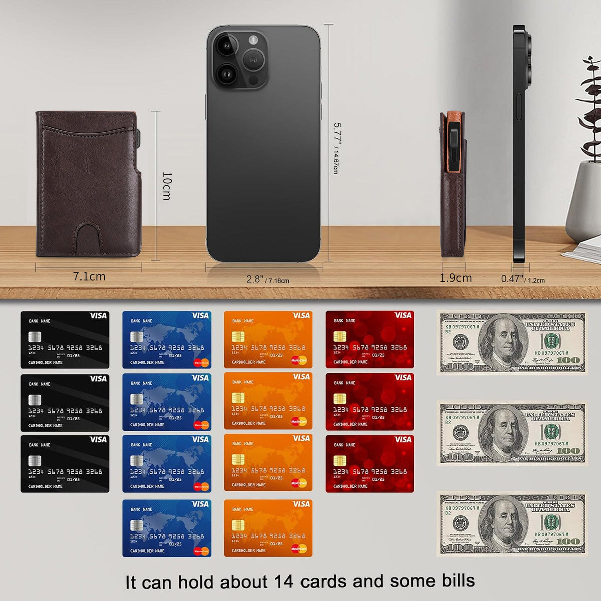 Dual-Layer Leather Cardholder LoungeYard — product view 2
