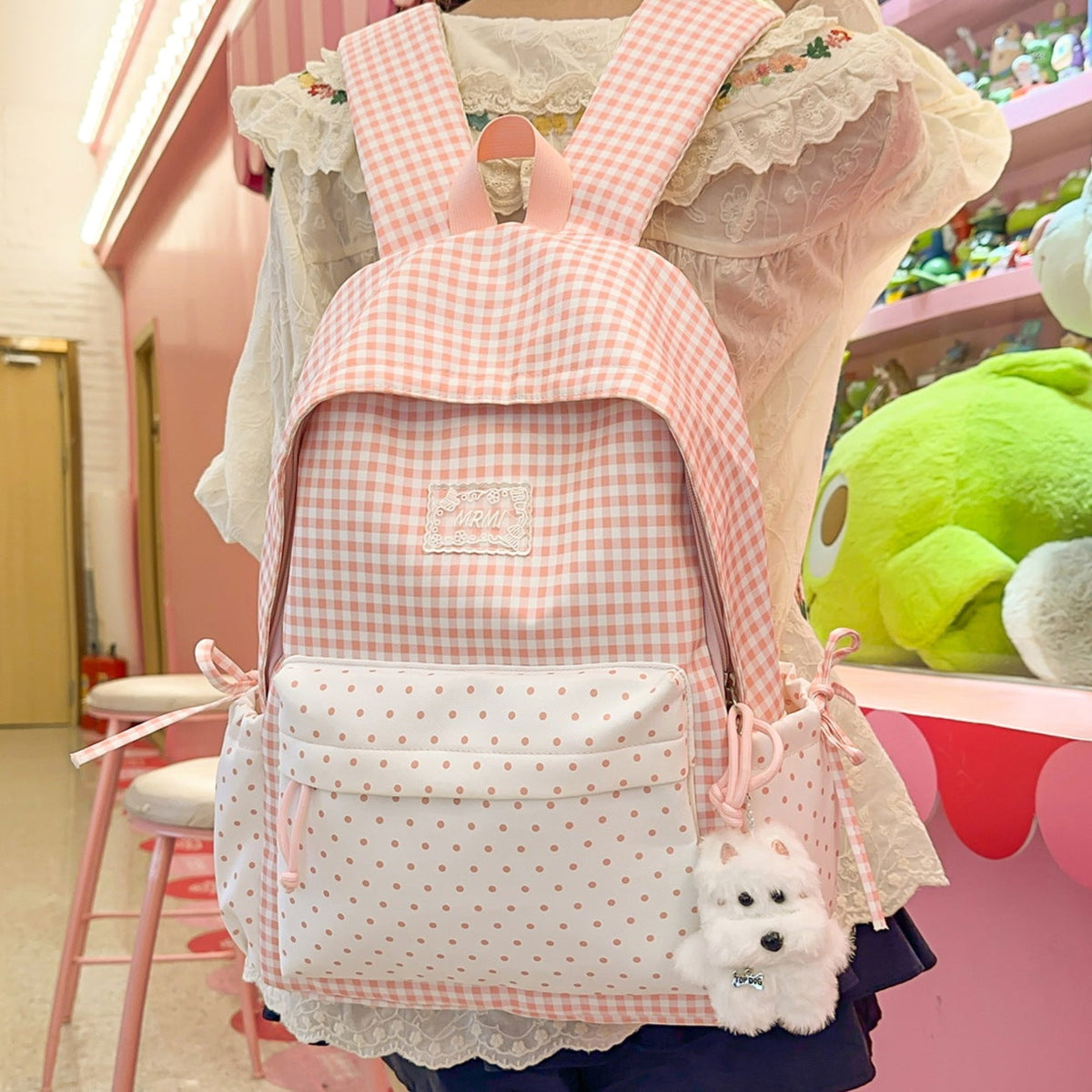Chic Plaid Backpack LoungeYard — product view 1
