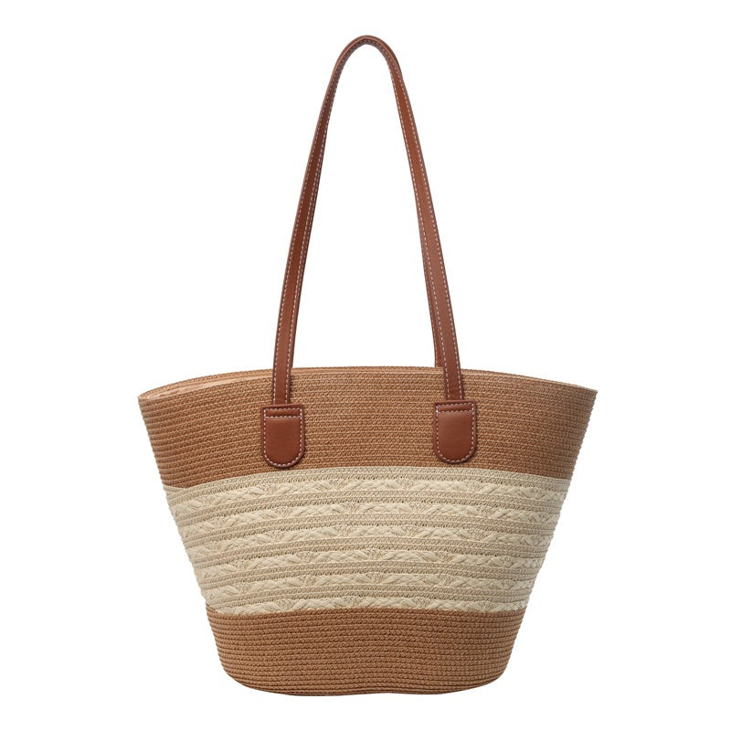 Spacious Woven Straw Tote — product view 1