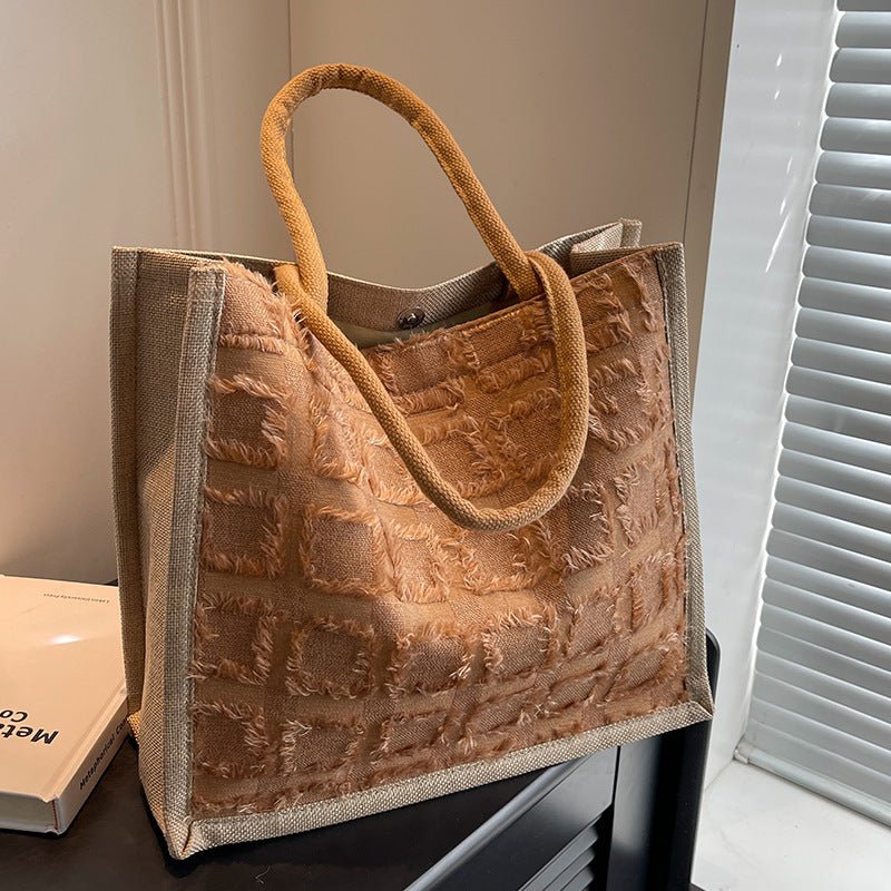 Casual Tartan Pattern Tote — product view 6