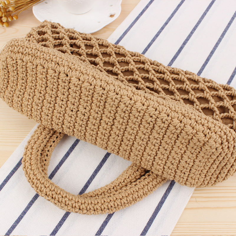 Macrame Beach Bag with Innovative Mesh Design LoungeYard — product view 3