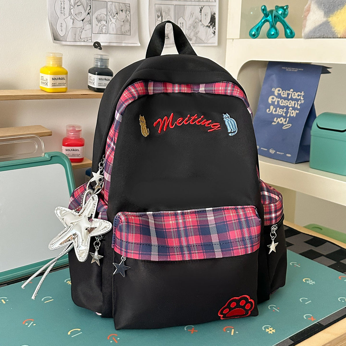 Fun Character-Embellished Casual Backpack LoungeYard — product view 6