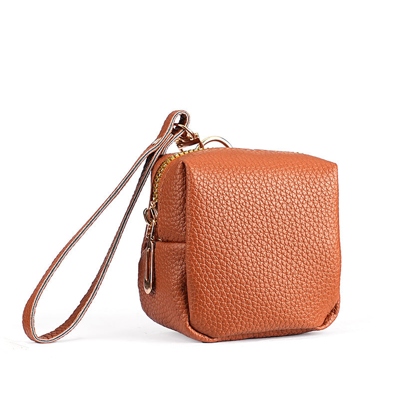 Compact Textured Leather Coin Pouch — product view 5