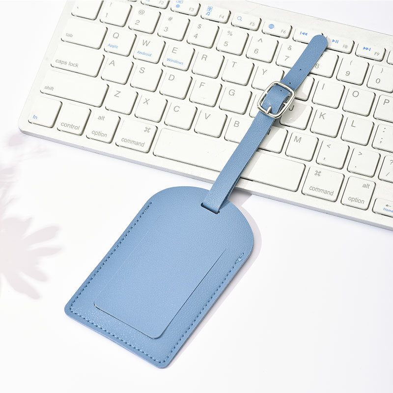 premium PU leather luggage tag with adjustable buckle strap LoungeYard — product view 7
