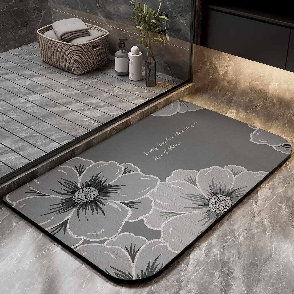 Floral Pattern Bath Mat — product view 4