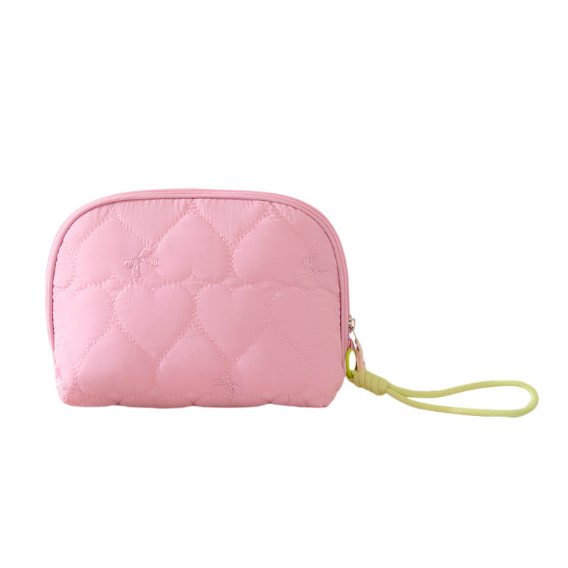 Heart-Quilted Makeup Bag LoungeYard — product view 2