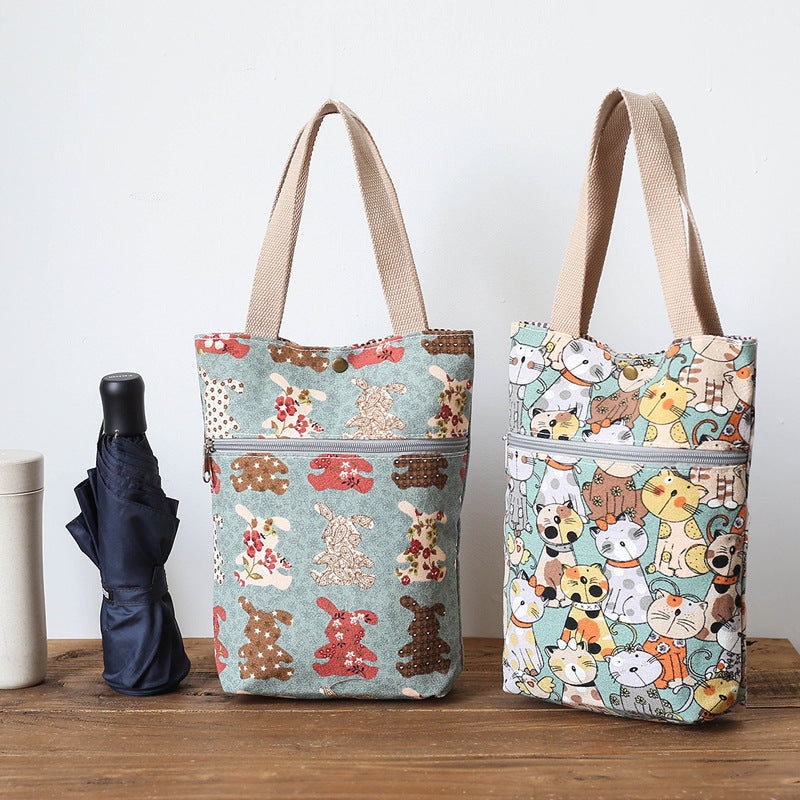 Stylish Cat-Themed Tote Bag LoungeYard — product view 4