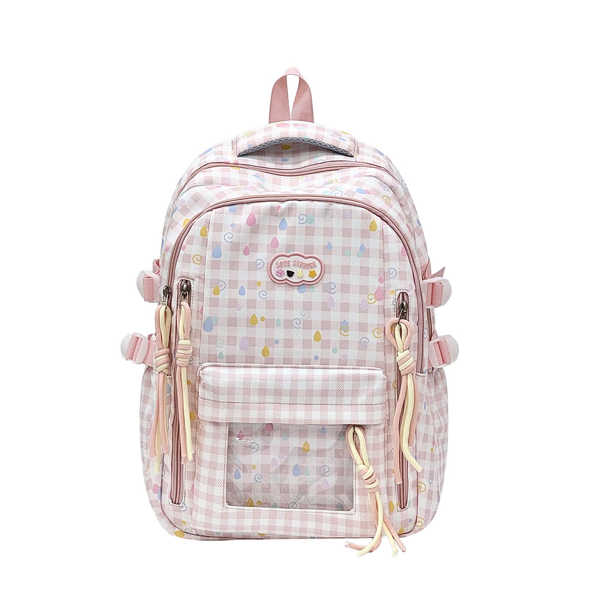 Playful Graphic Patterned School Backpack LoungeYard — product view 5